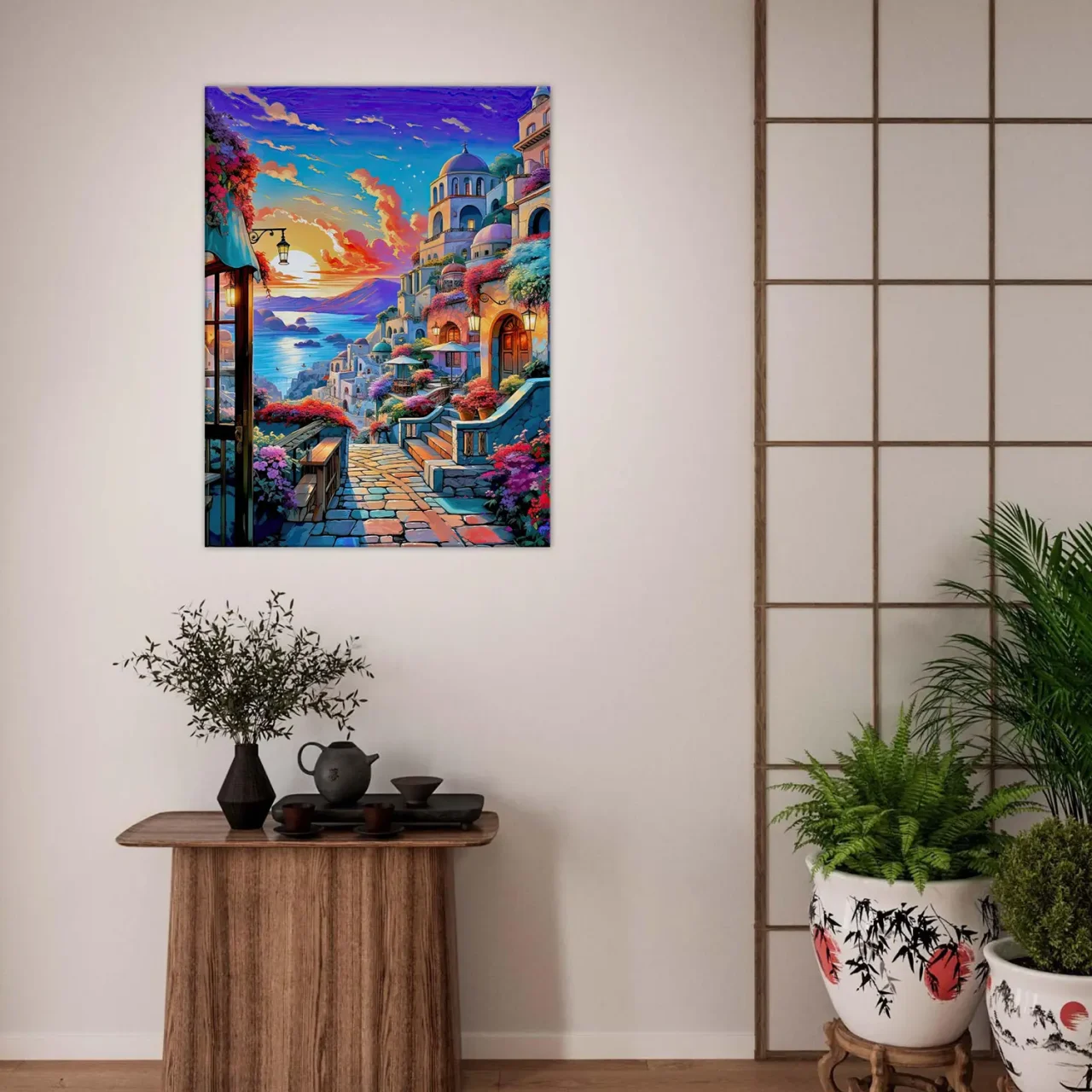 Cadre déco Paysage coloré de Santorini paysage coloré de santorini