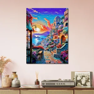 Cadre déco Paysage coloré de Santorini paysage coloré de santorini