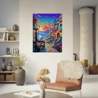 Cadre déco Paysage coloré de Santorini paysage coloré de santorini