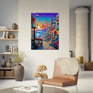 Cadre déco Paysage coloré de Santorini paysage coloré de santorini