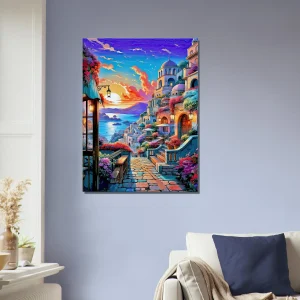 Cadre déco Paysage coloré de Santorini paysage coloré de santorini