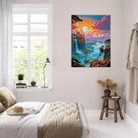 Peinture Digitale Chutes d’Iguazu coucher de soleil peinture digitale chutes d'iguazu coucher de soleil