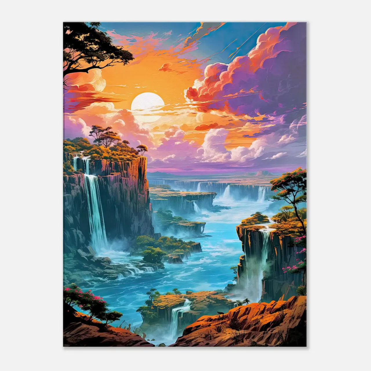 Peinture Digitale Chutes d’Iguazu coucher de soleil peinture digitale chutes d'iguazu coucher de soleil