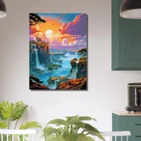 Peinture Digitale Chutes d’Iguazu coucher de soleil peinture digitale chutes d'iguazu coucher de soleil