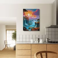 Peinture Digitale Chutes d’Iguazu coucher de soleil peinture digitale chutes d'iguazu coucher de soleil