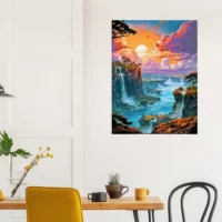 Peinture Digitale Chutes d’Iguazu coucher de soleil peinture digitale chutes d'iguazu coucher de soleil