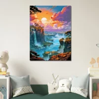 Peinture Digitale Chutes d’Iguazu coucher de soleil peinture digitale chutes d'iguazu coucher de soleil