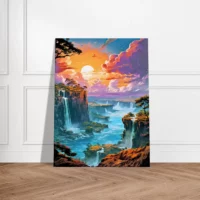 Peinture Digitale Chutes d’Iguazu coucher de soleil peinture digitale chutes d'iguazu coucher de soleil