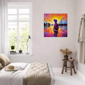 Tableau Peinture psychédélique dans le lac peinture psychédélique dans le lac