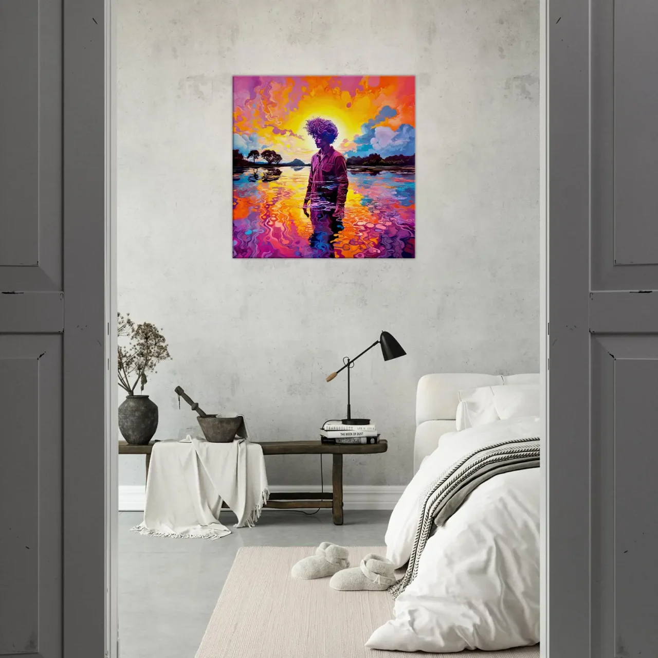 Tableau Peinture psychédélique dans le lac peinture psychédélique dans le lac