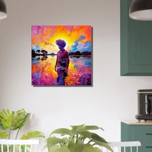 Tableau Peinture psychédélique dans le lac peinture psychédélique dans le lac