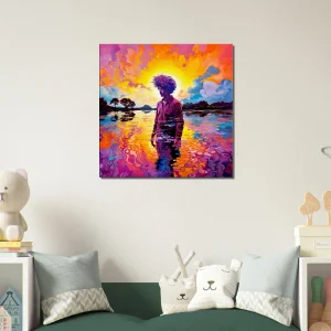 Tableau Peinture psychédélique dans le lac peinture psychédélique dans le lac