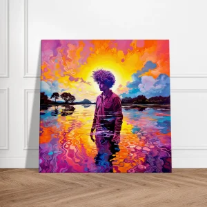 Tableau Peinture psychédélique dans le lac peinture psychédélique dans le lac