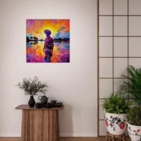 peinture psychédélique dans le lac