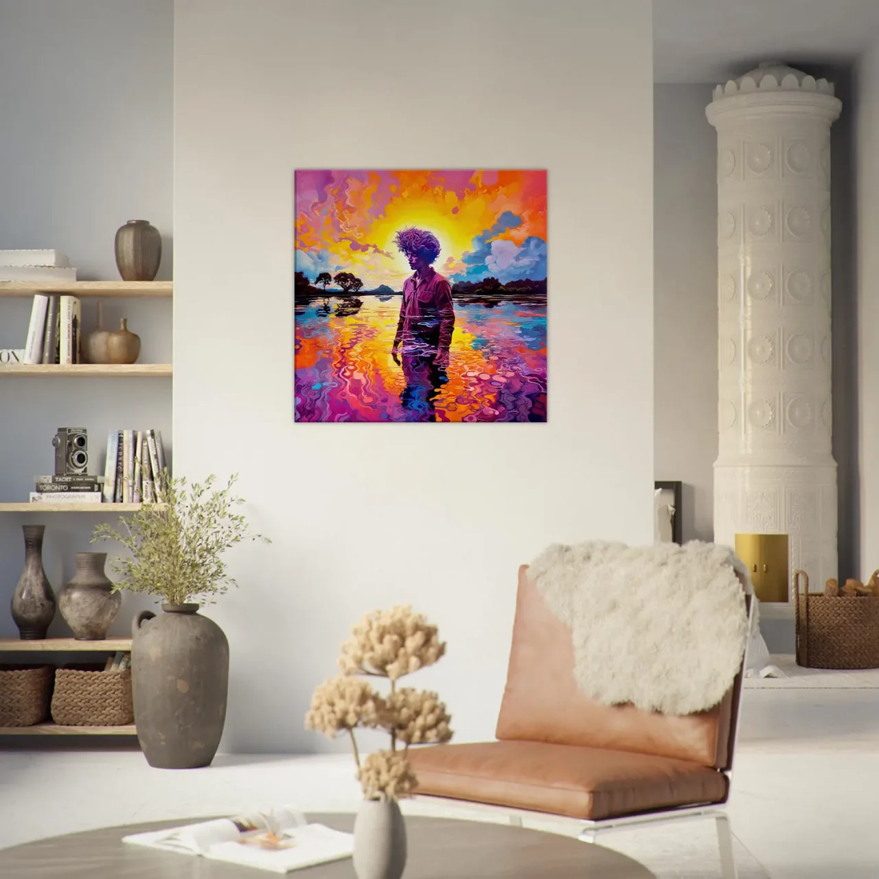 Tableau Peinture psychédélique dans le lac peinture psychédélique dans le lac