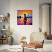 peinture psychédélique dans le lac