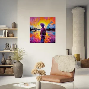 Tableau Peinture psychédélique dans le lac peinture psychédélique dans le lac