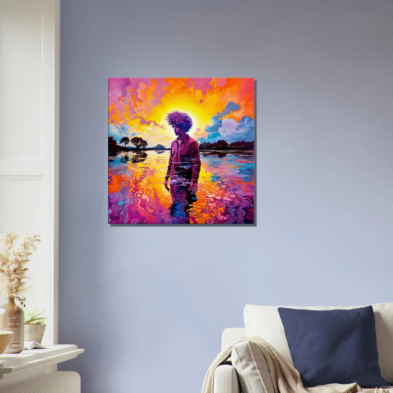 Tableau Peinture psychédélique dans le lac peinture psychédélique dans le lac
