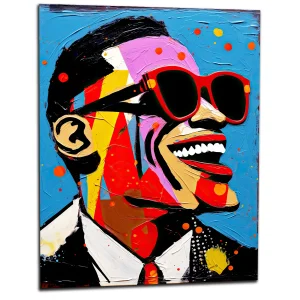 Tableau Portrait de Ray Charles style Basquiat