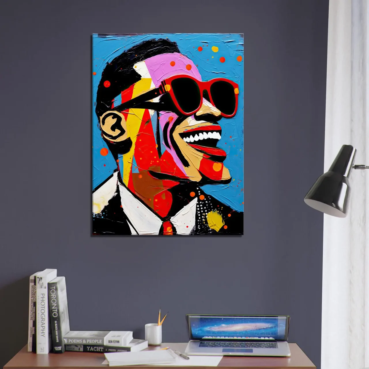 Tableau Portrait de Ray Charles style Basquiat portrait de ray charles style basquiat