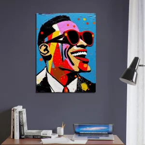 Tableau Portrait de Ray Charles style Basquiat portrait de ray charles style basquiat