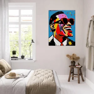 Tableau Portrait de Ray Charles style Basquiat portrait de ray charles style basquiat