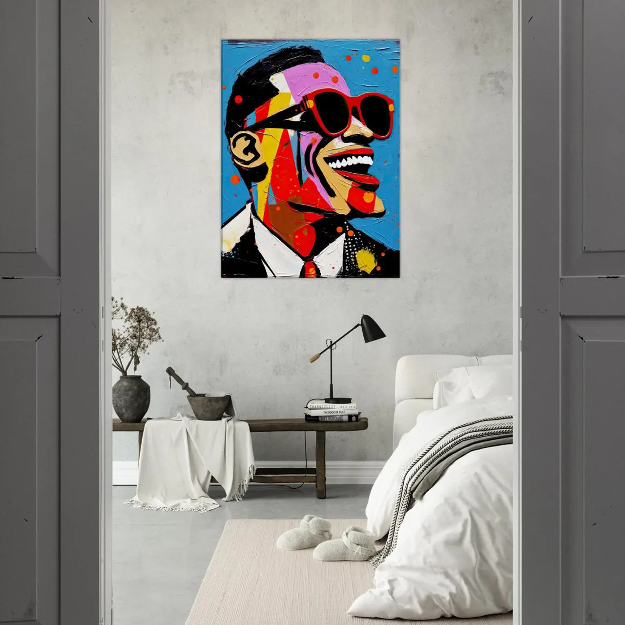 Tableau Portrait de Ray Charles style Basquiat portrait de ray charles style basquiat