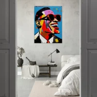 Tableau Portrait de Ray Charles style Basquiat portrait de ray charles style basquiat