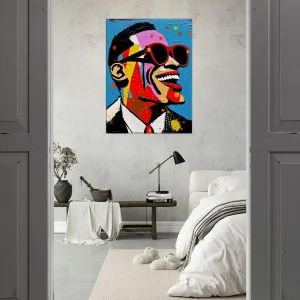 Tableau Portrait de Ray Charles style Basquiat portrait de ray charles style basquiat