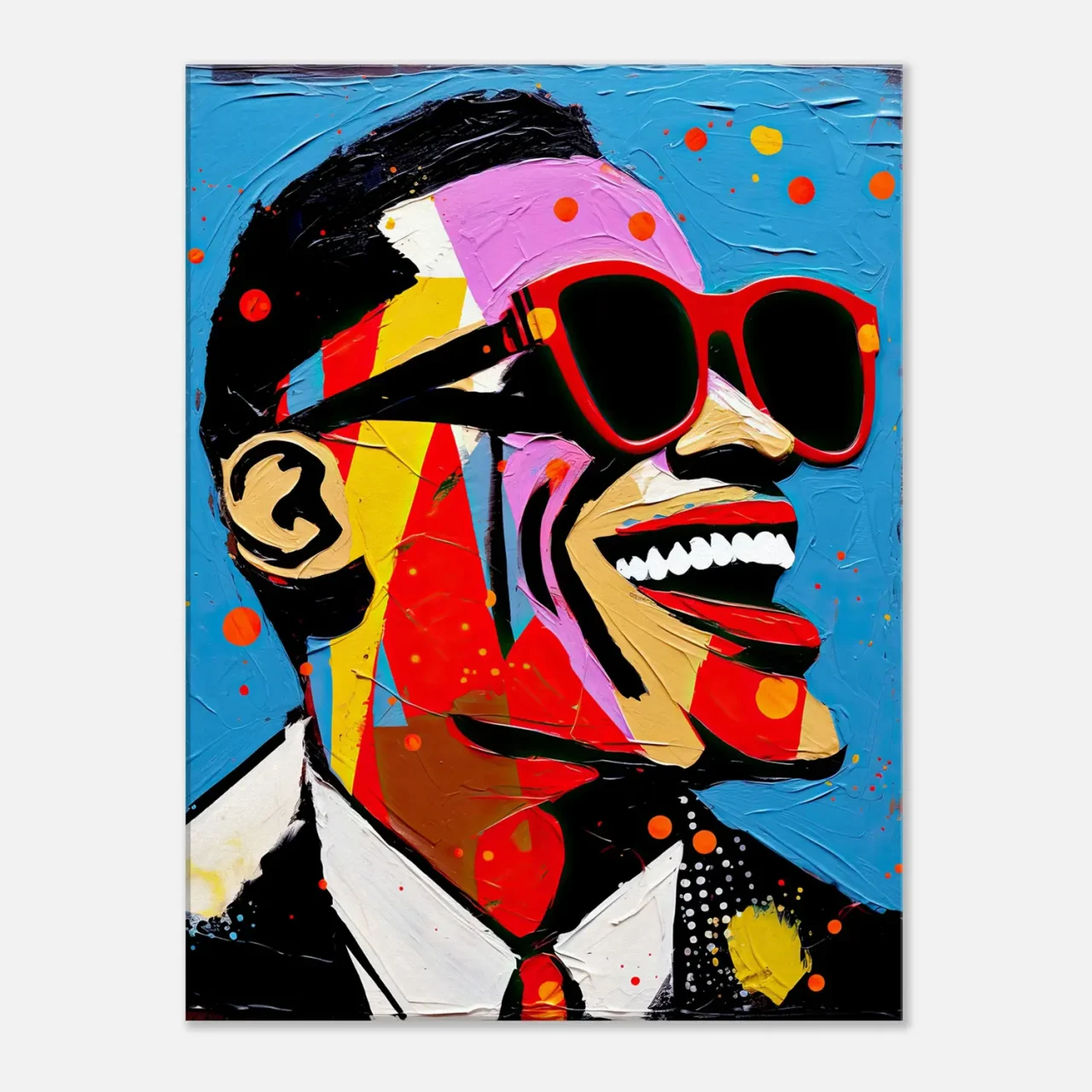 Tableau Portrait de Ray Charles style Basquiat portrait de ray charles style basquiat
