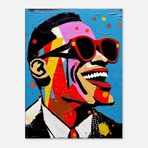 Tableau Portrait de Ray Charles style Basquiat portrait de ray charles style basquiat