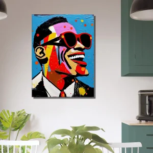Tableau Portrait de Ray Charles style Basquiat portrait de ray charles style basquiat