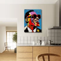 Tableau Portrait de Ray Charles style Basquiat portrait de ray charles style basquiat