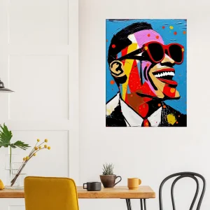 Tableau Portrait de Ray Charles style Basquiat portrait de ray charles style basquiat