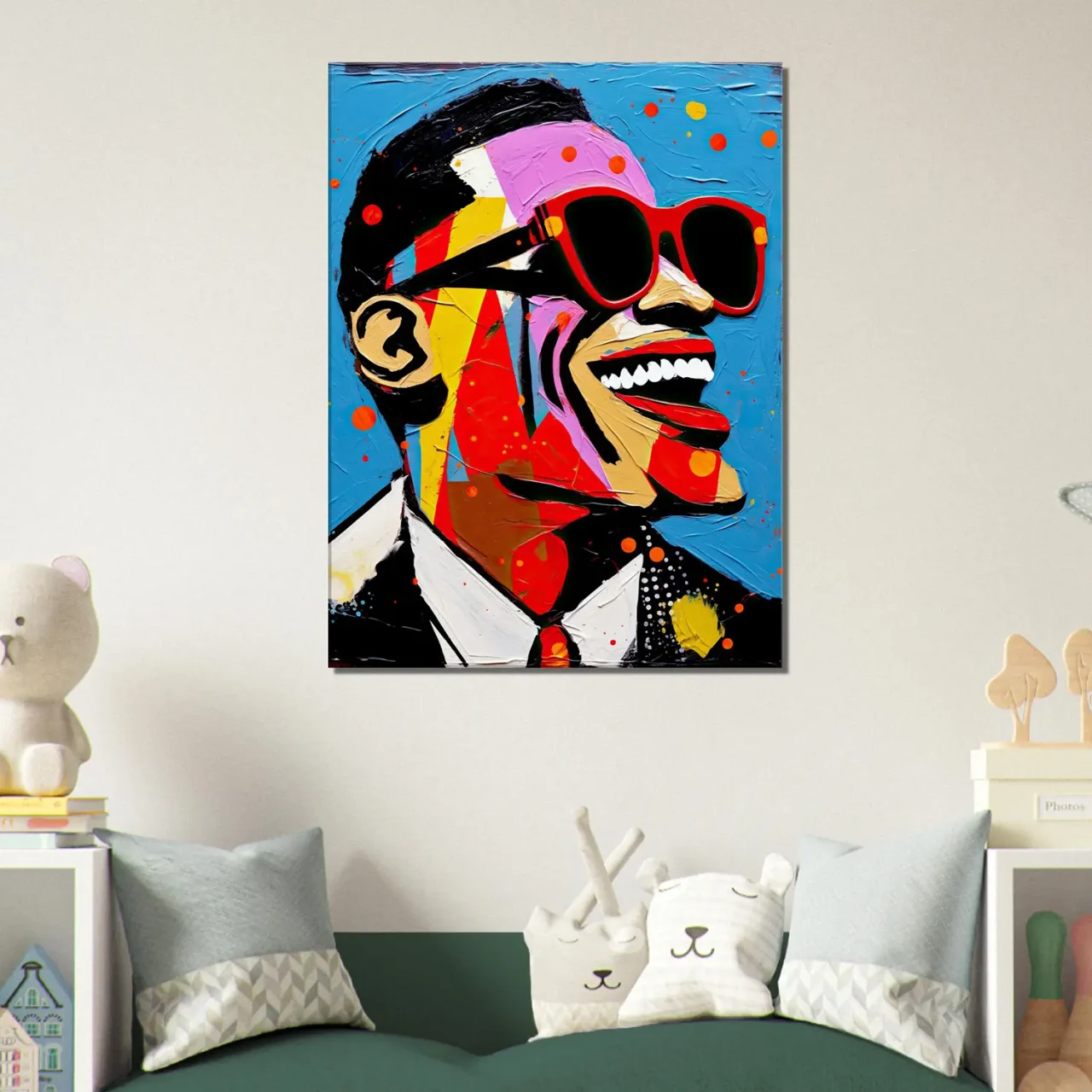 Tableau Portrait de Ray Charles style Basquiat portrait de ray charles style basquiat