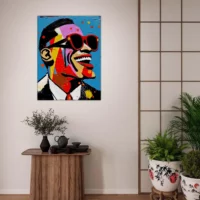 Tableau Portrait de Ray Charles style Basquiat portrait de ray charles style basquiat