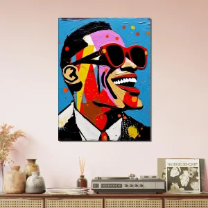 Tableau Portrait de Ray Charles style Basquiat portrait de ray charles style basquiat