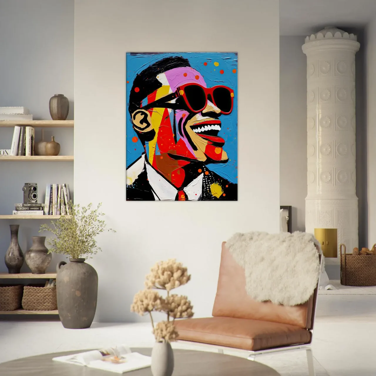 Tableau Portrait de Ray Charles style Basquiat portrait de ray charles style basquiat