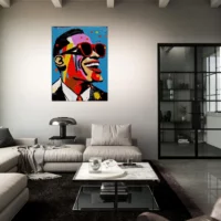 Tableau Portrait de Ray Charles style Basquiat portrait de ray charles style basquiat