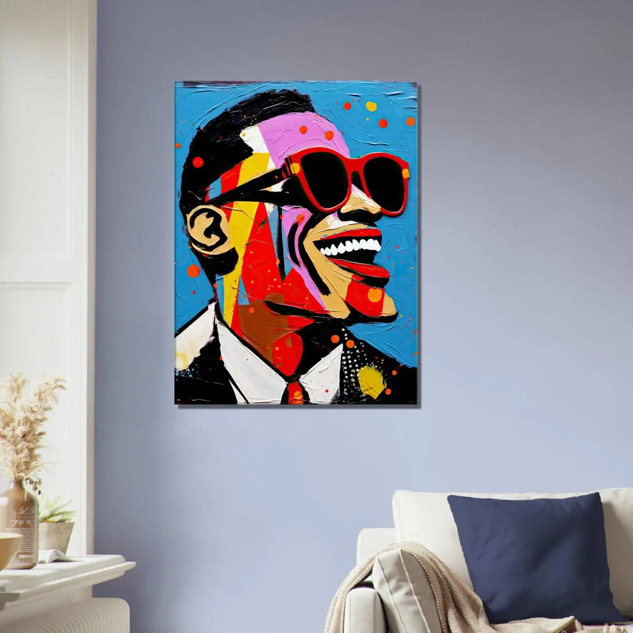 Tableau Portrait de Ray Charles style Basquiat portrait de ray charles style basquiat