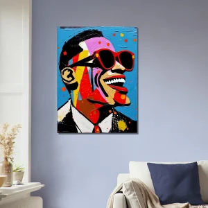 Tableau Portrait de Ray Charles style Basquiat portrait de ray charles style basquiat