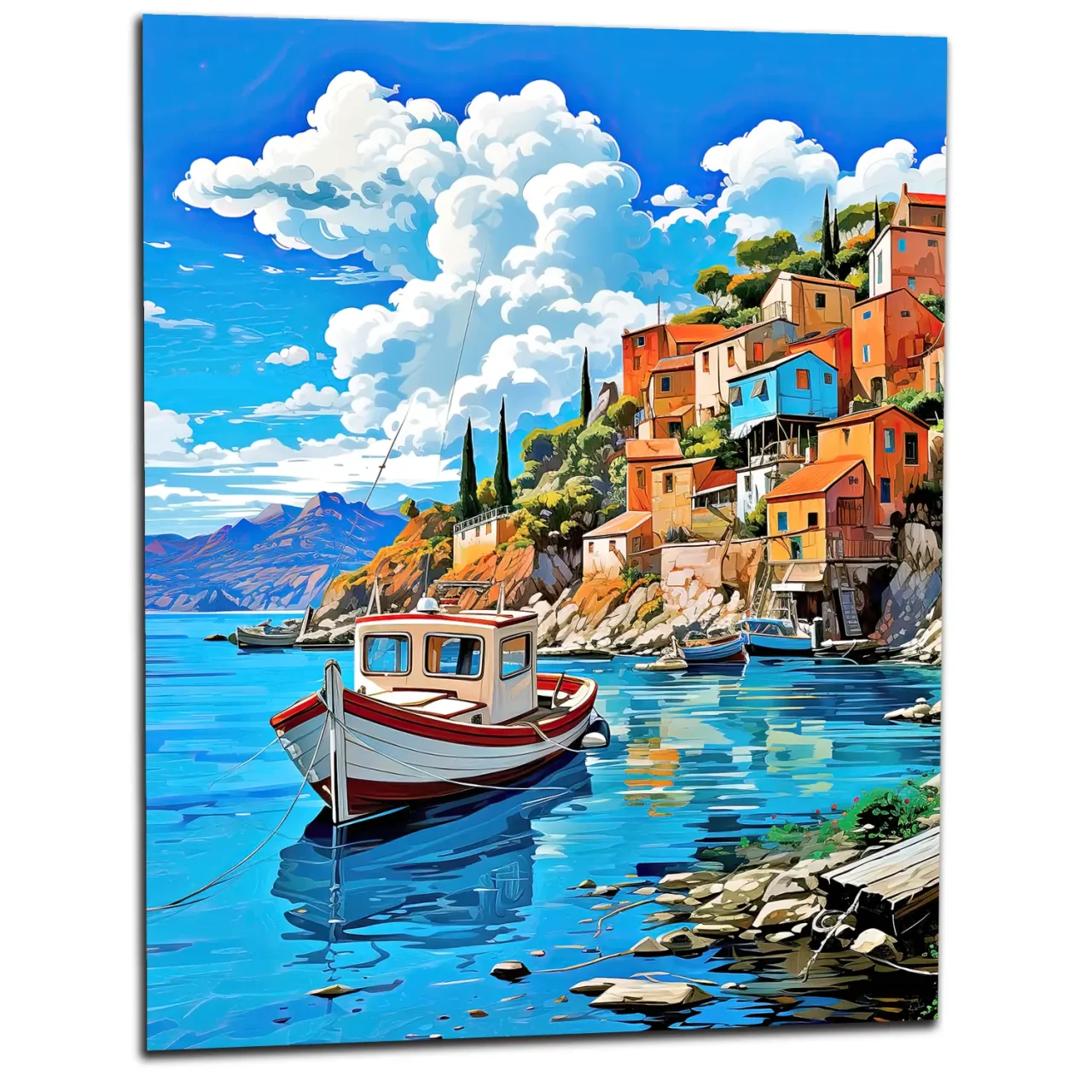 Bateau sur le bord d’Assos en Grèce bateau sur le bord d'assos en grèce