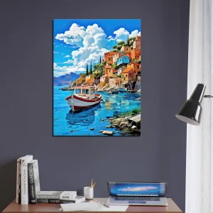 Bateau sur le bord d’Assos en Grèce bateau sur le bord d'assos en grèce