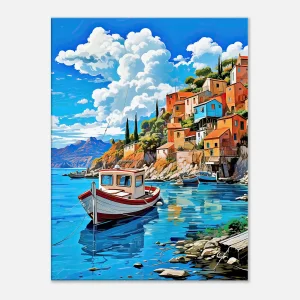 Bateau sur le bord d’Assos en Grèce bateau sur le bord d'assos en grèce