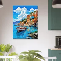 bateau sur le bord d'assos en grèce