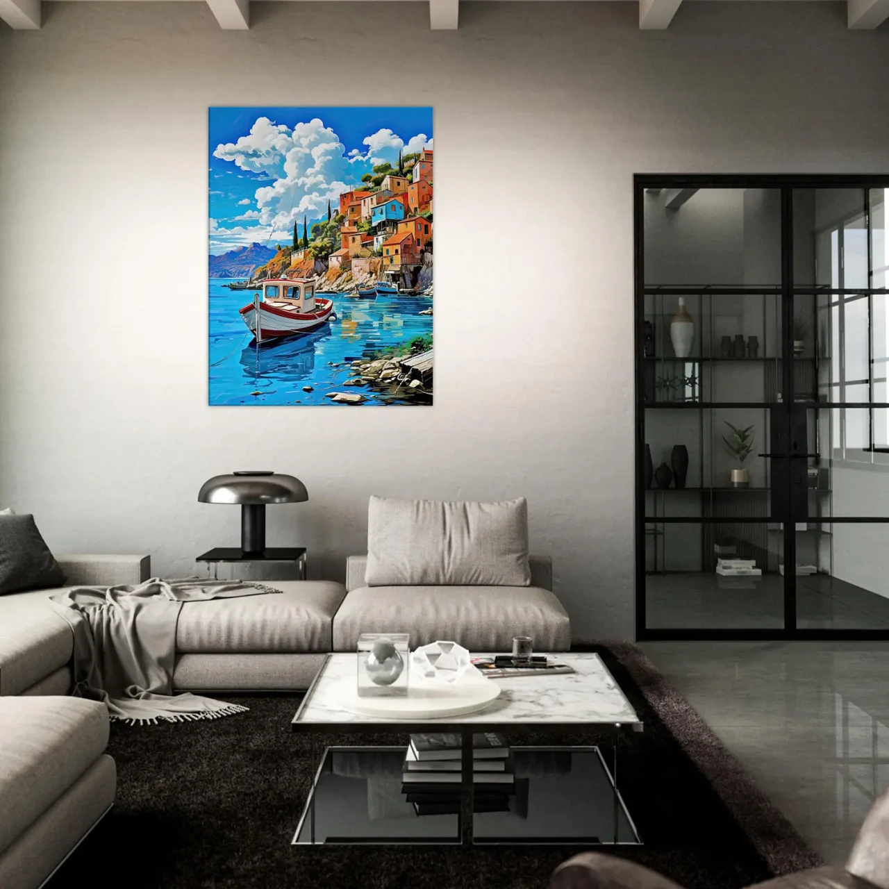 Bateau sur le bord d’Assos en Grèce bateau sur le bord d'assos en grèce