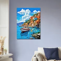 bateau sur le bord d'assos en grèce