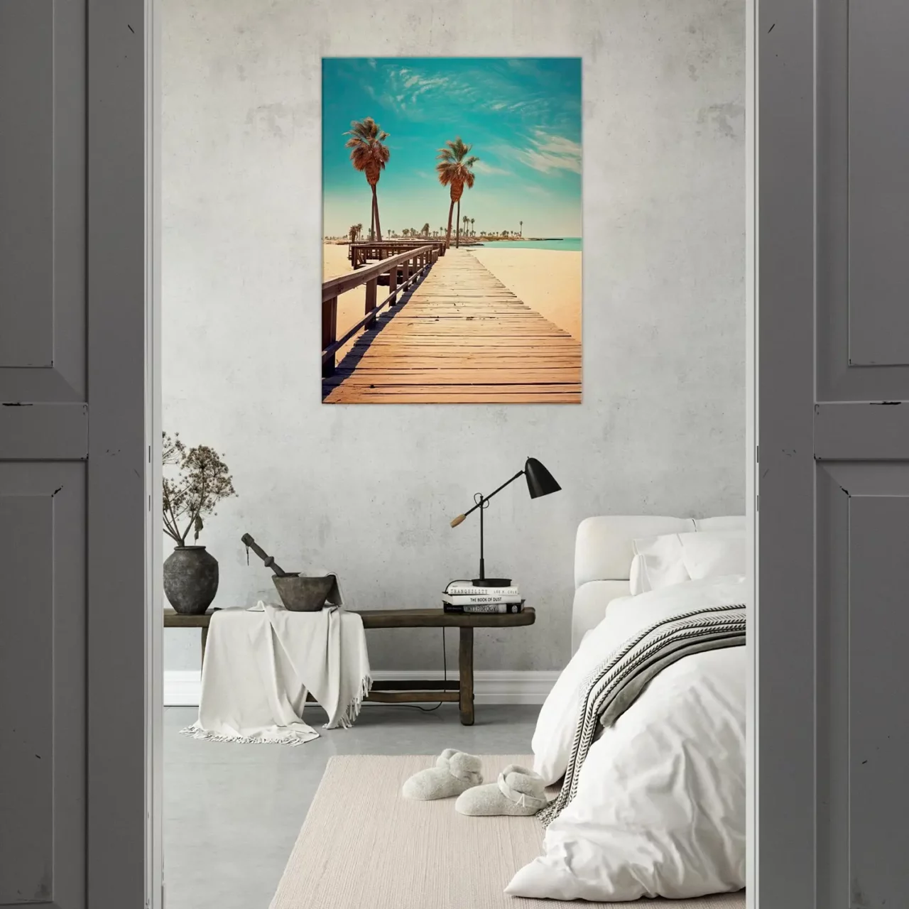 chemin de bois le long de la plage