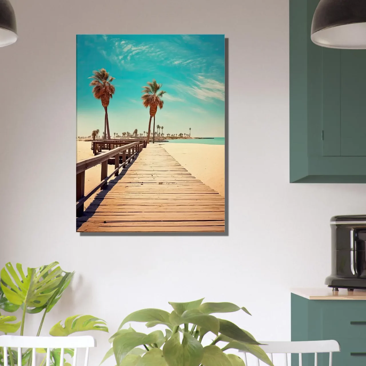 chemin de bois le long de la plage