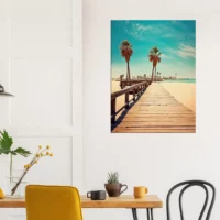 chemin de bois le long de la plage